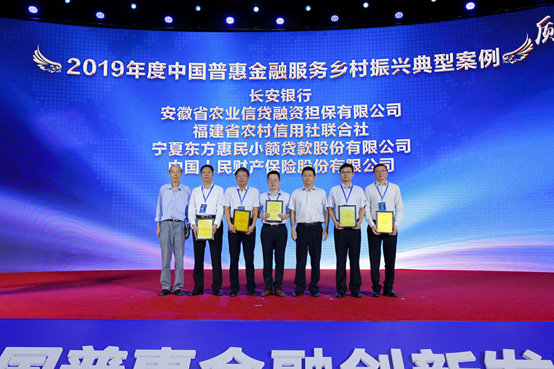 2019年度中国普惠金融服务乡村振兴典型案例公布暨颁奖现场。